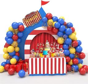 img 4 attached to 🎪 Carnival Circus Balloons Arch Kit 130pcs - Red, Blue, Yellow Confetti Latex Balloons Garland - Birthday, Graduation, Carnival Party Decor