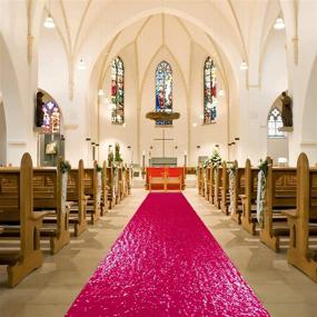 img 2 attached to Stunning Hot Pink Sequin Aisle Runner - Add Sparkle to Weddings and Ceremonies!