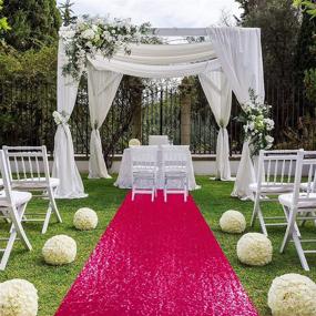 img 3 attached to Stunning Hot Pink Sequin Aisle Runner - Add Sparkle to Weddings and Ceremonies!