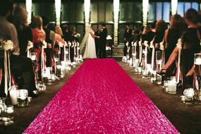 img 4 attached to Stunning Hot Pink Sequin Aisle Runner - Add Sparkle to Weddings and Ceremonies!