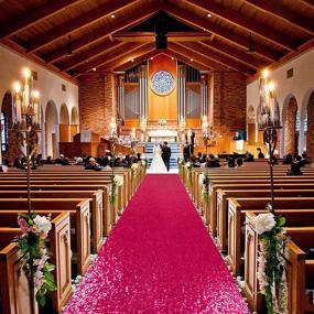 img 1 attached to Stunning Hot Pink Sequin Aisle Runner - Add Sparkle to Weddings and Ceremonies!