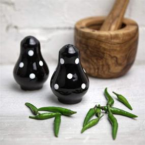 img 1 attached to 🎁 Charming Handmade Black and White Polka Dot Ceramic Salt and Pepper Pots: Perfect Gift for Housewarming!