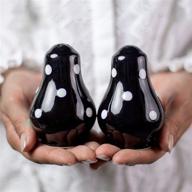 🎁 charming handmade black and white polka dot ceramic salt and pepper pots: perfect gift for housewarming! logo