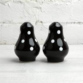 img 3 attached to 🎁 Charming Handmade Black and White Polka Dot Ceramic Salt and Pepper Pots: Perfect Gift for Housewarming!