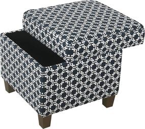 img 2 attached to 🔷 HomePop Lift-Off Square Ottoman - Navy Lattice