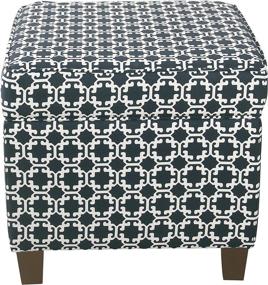 img 3 attached to 🔷 HomePop Lift-Off Square Ottoman - Navy Lattice