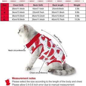 img 3 attached to XL Cat Recovery Suits Cotton Body Wraps Breathable Recovery Clothes for Cats and Small Dogs - Abdominal Recovery Weaning (Watermelon, Orange, Strawberry, Avocado)