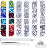 💎 crafting hot fix rhinestones kit - cridoz 7200pcs hot fix set with 3 boxes of rhinestones, tweezer, trays, and rhinestone picker tool pen for bedazzler hotfix applicator on fabric, clothes, shoes & jeans logo