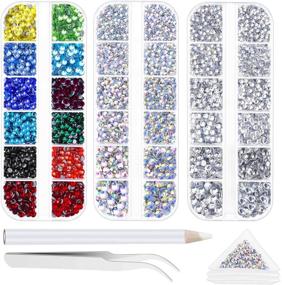 img 4 attached to 💎 Crafting Hot Fix Rhinestones Kit - Cridoz 7200PCs Hot Fix Set with 3 Boxes of Rhinestones, Tweezer, Trays, and Rhinestone Picker Tool Pen for Bedazzler Hotfix Applicator on Fabric, Clothes, Shoes & Jeans