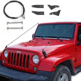 img 4 attached to 🌳 JeCar Limb Risers Kit - Hood Protective Sub-line Branches Brackets for 2007-2018 Jeep Wrangler JK JKU, 2PCS - Exterior Accessories