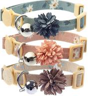 🌸 boombone pack of 3 cat flower collar set: breakaway small dog collars with bell – vibrant and functional accessories for your pets логотип