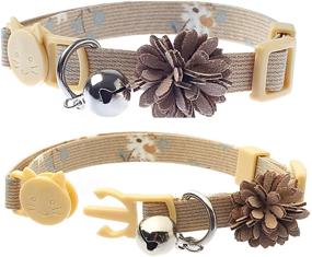 img 1 attached to 🌸 BoomBone Pack of 3 Cat Flower Collar Set: Breakaway Small Dog Collars with Bell – Vibrant and Functional Accessories for your Pets