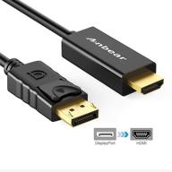 anbear gold plated displayport to hdmi cable 6ft - connect displayport enabled desktops and laptops to hdmi displays logo