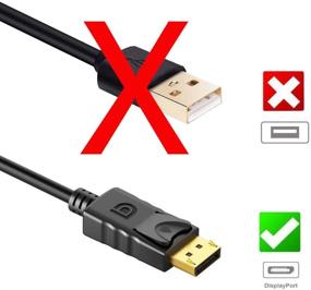 img 3 attached to Anbear Gold Plated DisplayPort to HDMI Cable 6ft - Connect DisplayPort Enabled Desktops and Laptops to HDMI Displays