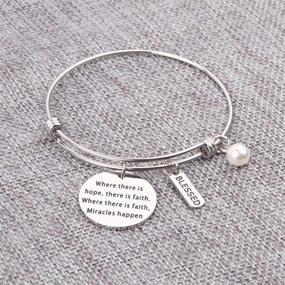 img 1 attached to 🌟 Faith Bracelet Inspirational Jewelry - Where Hope Meets Faith and Miracles Happen. Perfect Gift for Women and Girls.