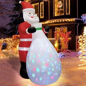 img 2 attached to 🎅 Twinkle Star 8 FT Christmas Inflatables Santa Claus: Colorful Rotating LED Lights & Gift Bag – Vibrant Xmas Décor for Indoor Outdoor, Light Up Lawn Yard & Garden Decorations