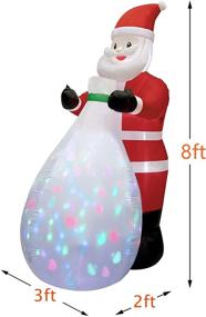 img 3 attached to 🎅 Twinkle Star 8 FT Christmas Inflatables Santa Claus: Colorful Rotating LED Lights & Gift Bag – Vibrant Xmas Décor for Indoor Outdoor, Light Up Lawn Yard & Garden Decorations