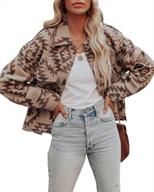 👚 stylish womens corduroy button down shirts: color block long sleeve blouses, tops, and jackets logo