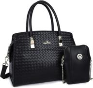 👜 women's leather crossbody handbags shoulder satchel set with wallets logo