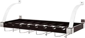 img 3 attached to 🍷 Solid-Wood Charcoal Grey Ceiling/Wall-Mount Wine Rack - Holds 8 Bottles