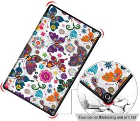 img 1 attached to 🦋 Gylint All-New Fire HD 10 2019 Case: Premium Folio Smart-Shell Stand Cover with Auto Sleep/Wake - Compatible with 7th & 9th Generations, 2017-2019 Releases Butterfly