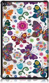 img 2 attached to 🦋 Gylint All-New Fire HD 10 2019 Case: Premium Folio Smart-Shell Stand Cover with Auto Sleep/Wake - Compatible with 7th & 9th Generations, 2017-2019 Releases Butterfly