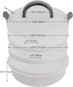 img 3 attached to 🥧 Grey 10 Inch Portable Pie Carrier with Lid and Tray - 3-In-1 Round Cupcake Container, Egg Holder, Muffin Tart Cookie Keeper Food