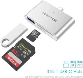 img 3 attached to LENTION USB C to SD / Micro SD Card Reader with USB 3.0 Adapter - Compatible with 2021-2016 MacBook Pro, New iPad Pro/Mac Air, Surface, Phone/Tablet, and More - Stable Driver Certified - Silver (CB-CS15)