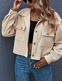 img 1 attached to 🧥 Zhiyouni Fashion Corduroy Shackets Apricot M: Stylish Women's Clothing in Coats, Jackets & Vests