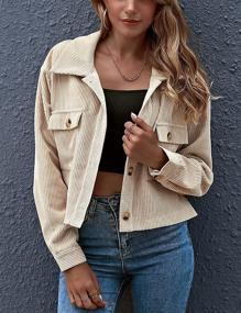 img 3 attached to 🧥 Zhiyouni Fashion Corduroy Shackets Apricot M: Stylish Women's Clothing in Coats, Jackets & Vests