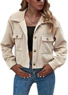 🧥 zhiyouni fashion corduroy shackets apricot m: stylish women's clothing in coats, jackets & vests logo