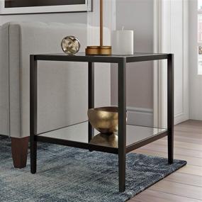 img 2 attached to 🧿 Henn & Hart Side Table with Blackened Bronze Finish, Black, 22-inch Height x 20-inch Length x 20-inch Width