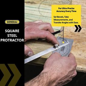 img 1 attached to Accurate Angle Measurement Made Easy with General Tools Square Metal Protractor
