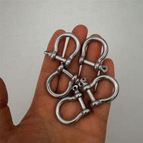 img 2 attached to 🔗 JY-MARINE Stainless Steel Screw Pin Anchor Shackle - 5mm Bow Shackle Load Clamp for Chains, Wire Rope, and Paracord