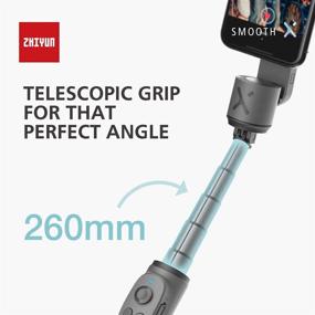 img 2 attached to 📷 Zhiyun Smooth X 2-Axis Extendable Smartphone Gimbal Stabilizer for iPhone 11 Pro Max XS Max Xr X 8 Plus 246g – Foldable & Extendable Grip Design | New 'ZY CAMI' APP Gesture Control (Grey)