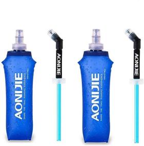 img 4 attached to 🏞️ AONIJIE Pack 2 TPU Soft Hydration Water Bottle: Collapsible Flask for Marathon Running, Hiking, Cycling – BPA-Free & Convenient for Hydration Vests