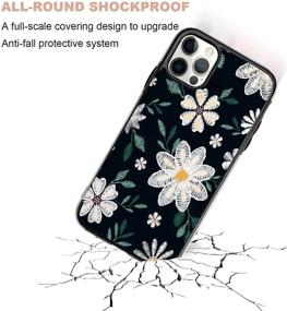 img 1 attached to Crosspace Premium Leather iPhone 13 Case, Flowers Card Holder Wallet Case for Women 🌺 and Girls - Durable Flip Case with Unique Copyright Floral Design - Black Lace Flower