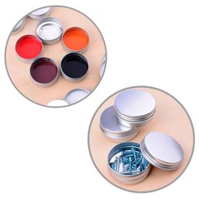 img 1 attached to 🔒 30 ml (1 oz) Pack of 24 Silver Aluminum Round Lip Balm Tin Storage Jars with Screw Cap - Ideal for Lip Balm, Cosmetics, and Candles
