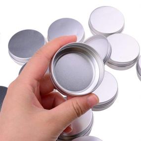 img 2 attached to 🔒 30 ml (1 oz) Pack of 24 Silver Aluminum Round Lip Balm Tin Storage Jars with Screw Cap - Ideal for Lip Balm, Cosmetics, and Candles