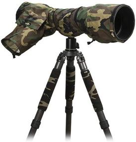 img 1 attached to LensCoat Raincoat Pro (Forest Green Camo) Camera Lens Rain Sleeve Cover Camouflage Protection LCRCPFG