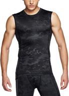 tsla sleeveless compression athletic training men's clothing and active logo