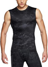 img 4 attached to TSLA Sleeveless Compression Athletic Training Men's Clothing and Active