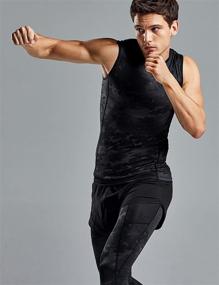 img 1 attached to TSLA Sleeveless Compression Athletic Training Men's Clothing and Active