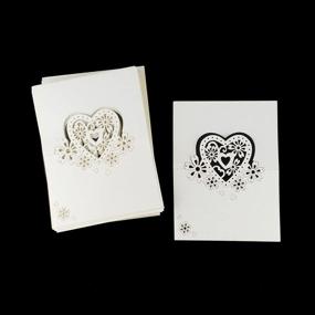 img 2 attached to 💖 yueton Pack of 50 Heart-Shaped Hollow Wedding Table Number Cards for Elegant Wedding Party Decoration