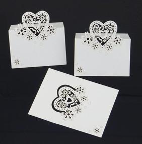 img 3 attached to 💖 yueton Pack of 50 Heart-Shaped Hollow Wedding Table Number Cards for Elegant Wedding Party Decoration
