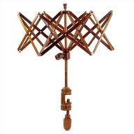 nagina international's rosewood x-large yarn swift umbrella table top yarn winder - hand operated ball winder holder for efficient and easy swift winding of yarns, laces, and fiber - ideal knitting tool logo