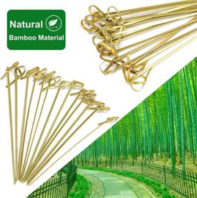 img 2 attached to 🍢 Minisland 200 Pcs Premium Bamboo Cocktail Toothpicks 4.7 and 6 Inch Long Knotted Skewers for Fruit Kabobs, Appetizers, Sandwiches, Drinks -MSL137: Entertain in Style with Eco-friendly Bamboo Toothpicks