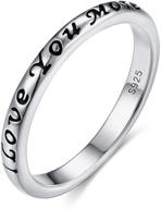 tongzhe 3mm i love you more wedding band ring in antique sterling silver 925 - us size 6-8: a timeless symbol of love and devotion logo