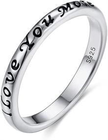 img 1 attached to TONGZHE 3mm I Love You More Wedding Band Ring in Antique Sterling Silver 925 - US Size 6-8: A timeless symbol of love and devotion