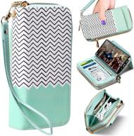 elv wallet purse case for samsung galaxy note 10 plus/galaxy note 10 plus pro 5g - pu leather folio flip case with credit card slots, detachable case, back stand (mint green) logo